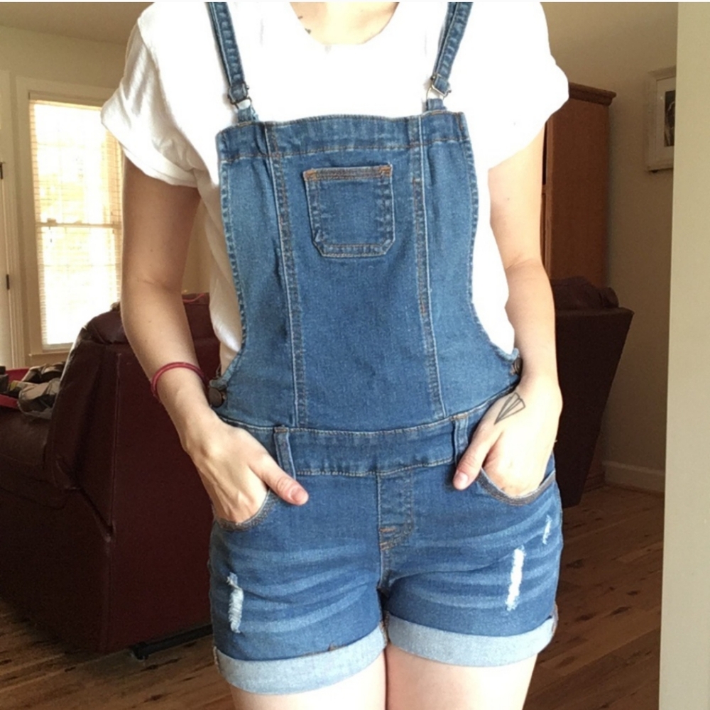 WAX JEAN Overall Shorts Size med